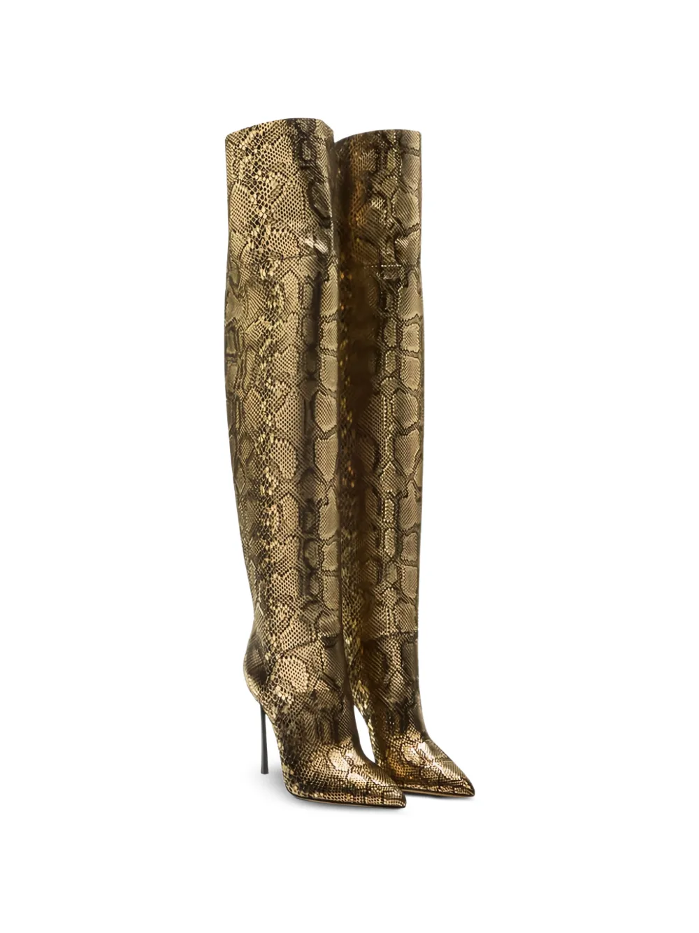 Casadei Blade Goldfinger Corsario overknee laarzen Goud