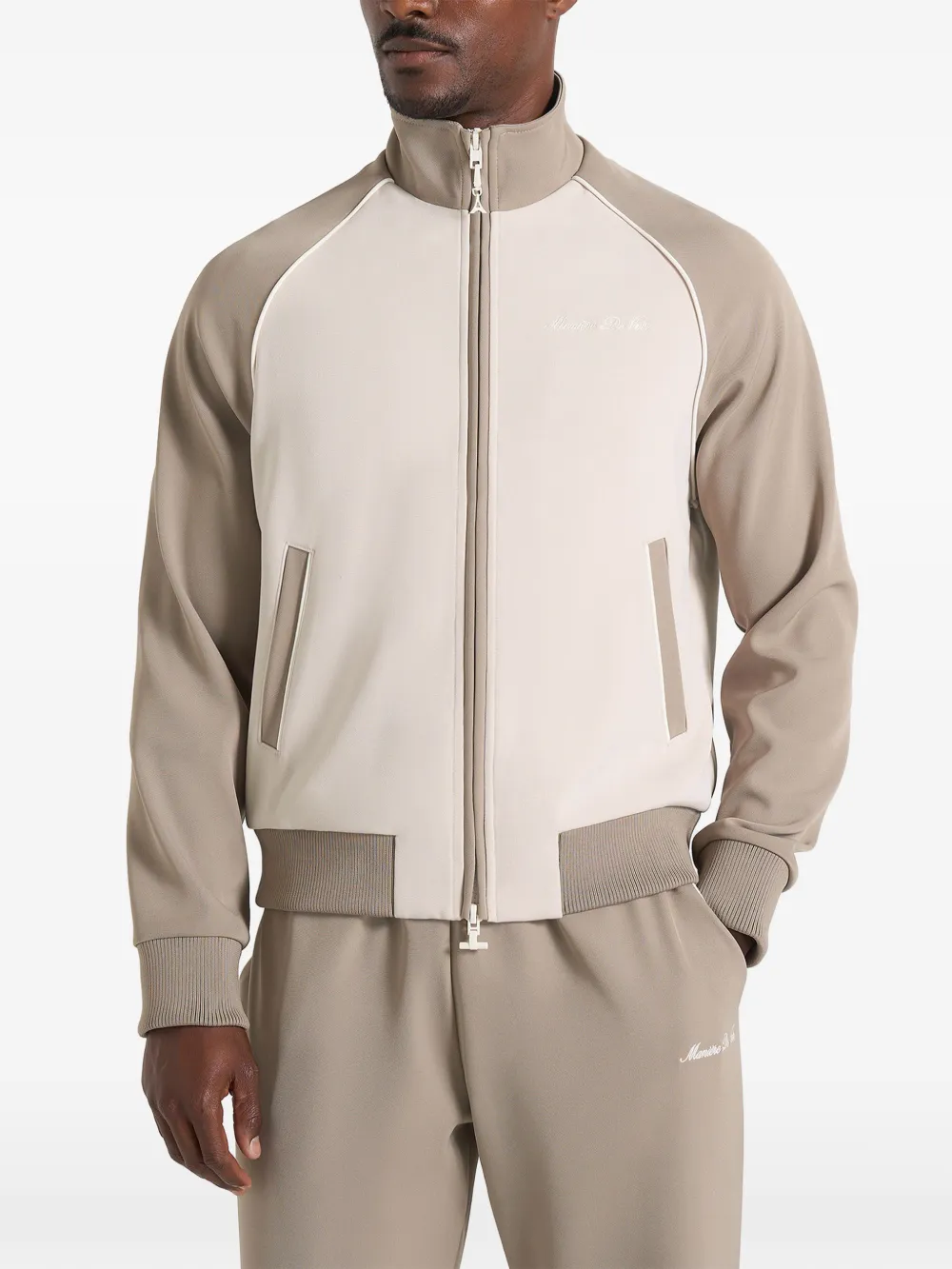 Manière De Voir signature piped track jacket taupe/beige - Neutrals