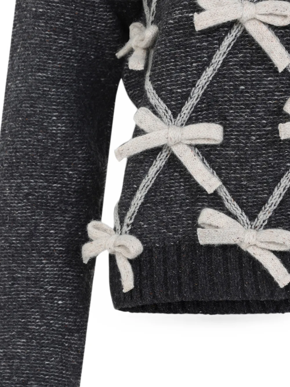 Moschino Trui verfraaid met strik en argyle patroon Grijs