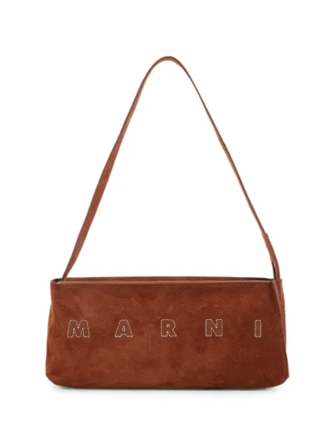 Marni Museo logo-embroidered suede shoulder bag