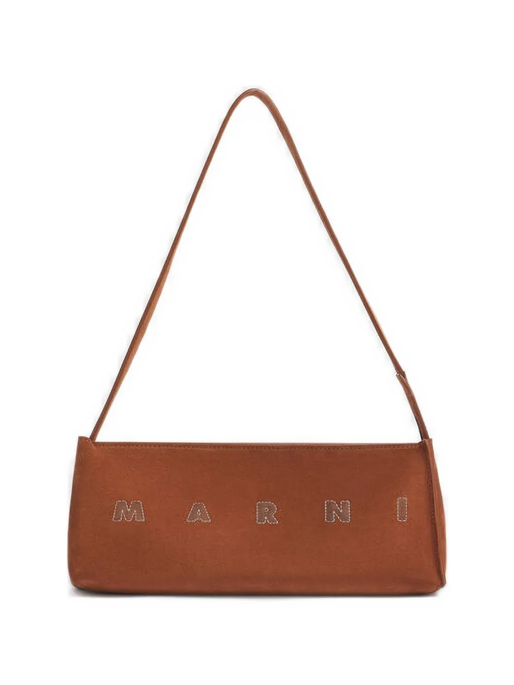 Marni Schoudertas met geborduurd logo Bruin