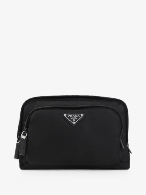 Prada logo-plaque pouch bag