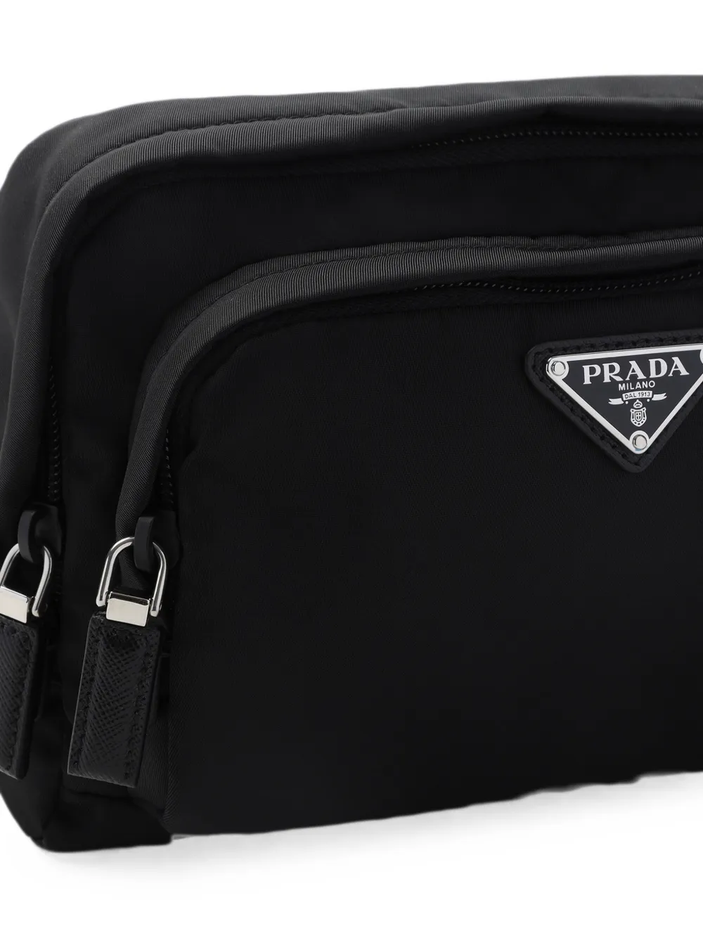 Prada Buidel met logo-plakkaat Zwart