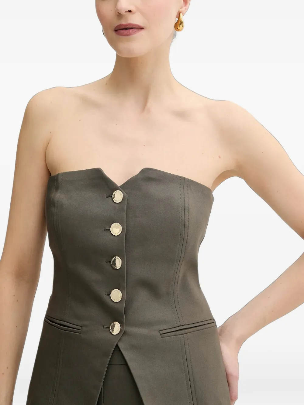 Morgan Strapless top Groen