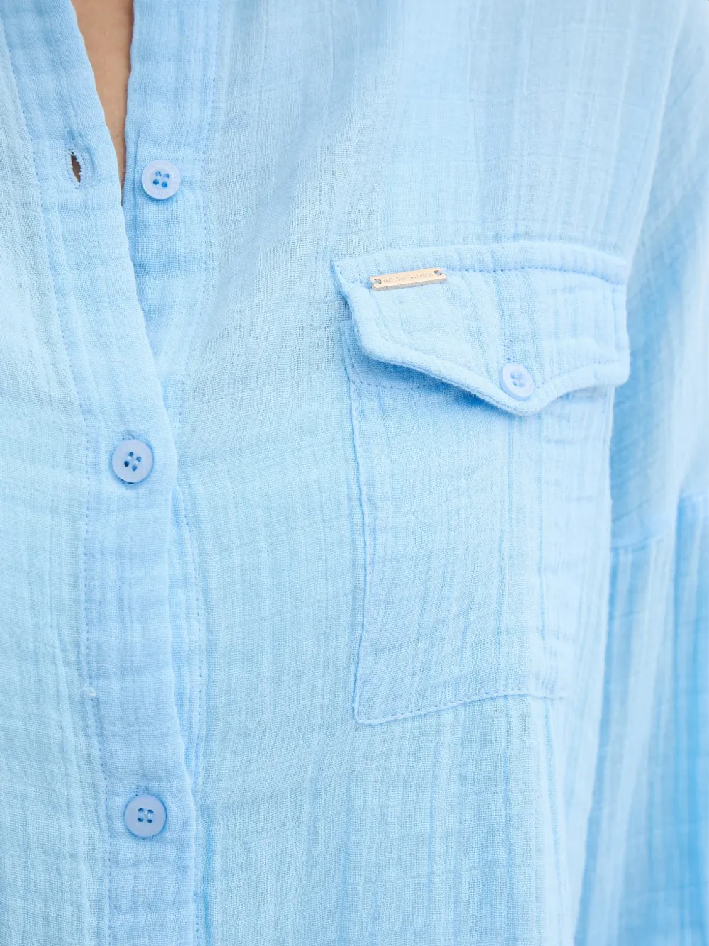 Melissa Odabash Button-up shirtjack met borstzak Blauw