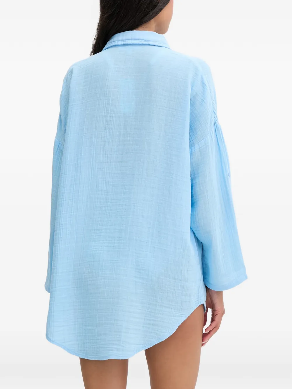 Melissa Odabash Button-up shirtjack met borstzak Blauw