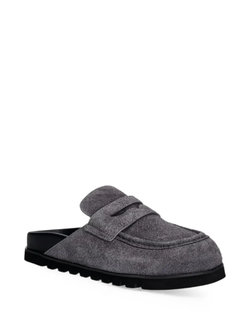NAKED WOLFE Cord suede penny-slot mules Grijs