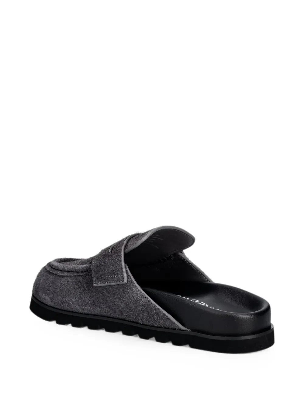 NAKED WOLFE Cord suede penny-slot mules Grijs