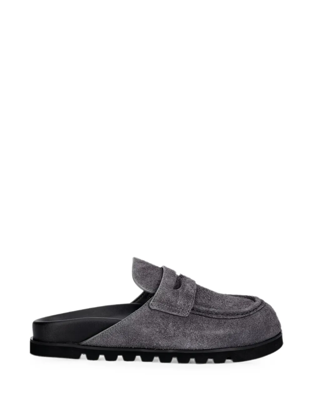 NAKED WOLFE Cord suede penny-slot mules Grijs