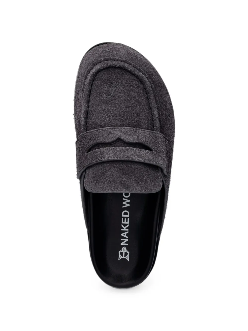 NAKED WOLFE Cord suede penny-slot mules Grijs