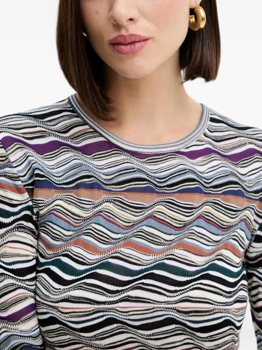 Missoni Gebreide midi-jurk met zigzag-patroon Wit