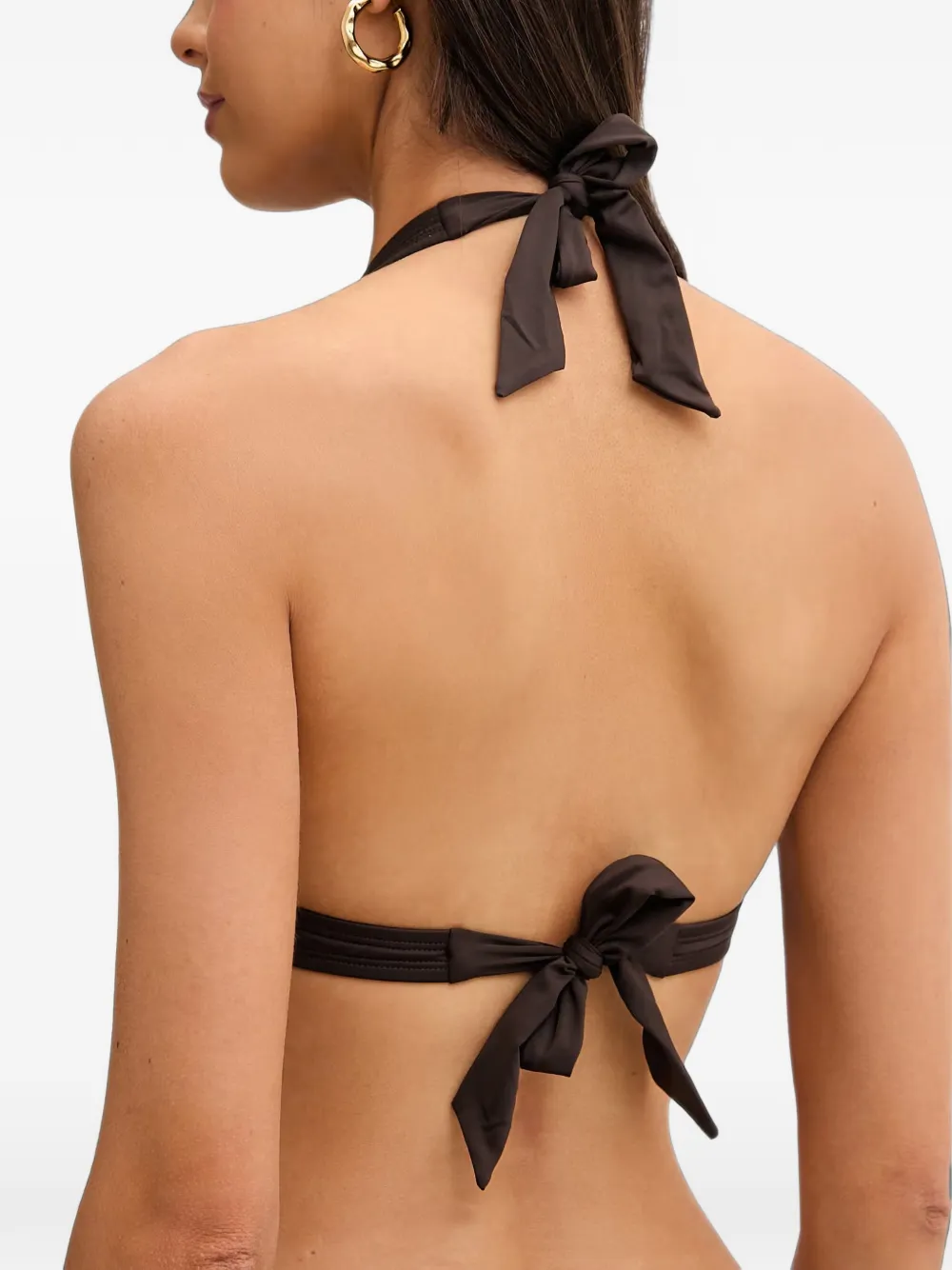 Michael Kors Halterbikinitop met logo Bruin
