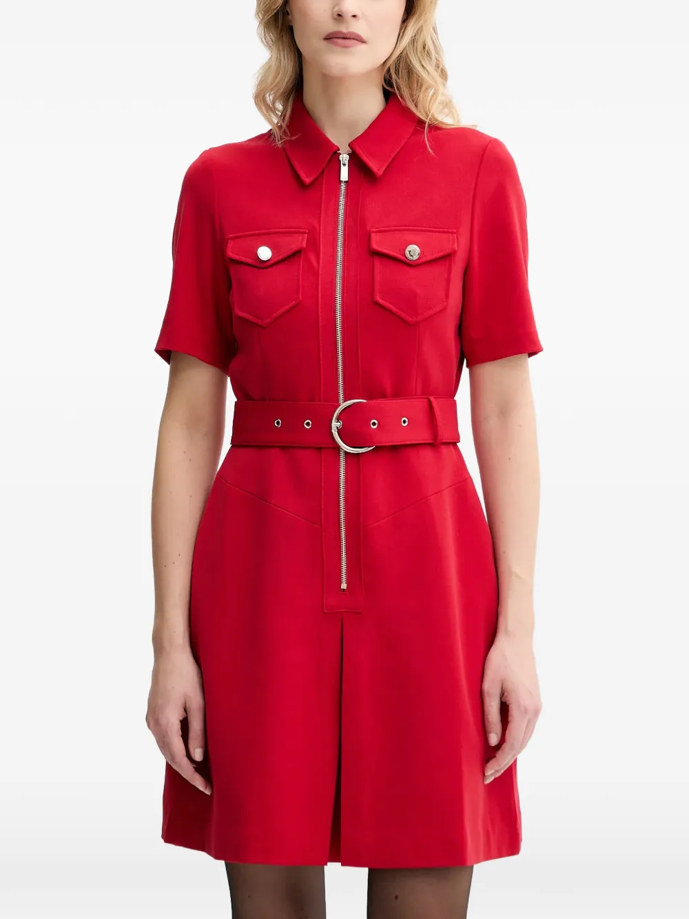 Morgan belted mini dress