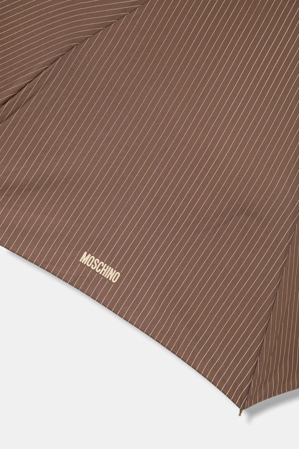 Moschino Paraplu met krijtstreep en logoprint Bruin