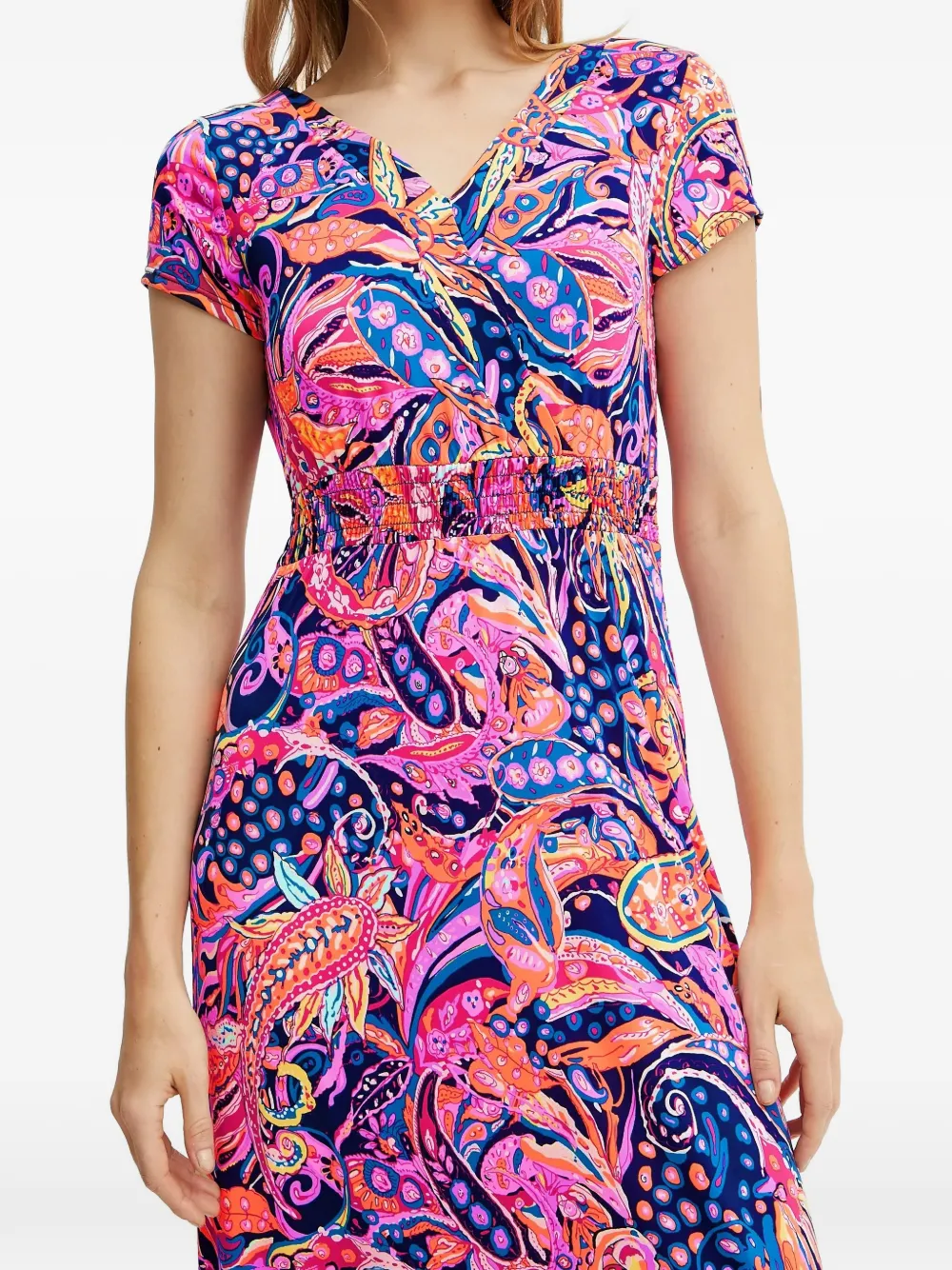 Morgan Gelaagde maxi-jurk met paisley-print Blauw
