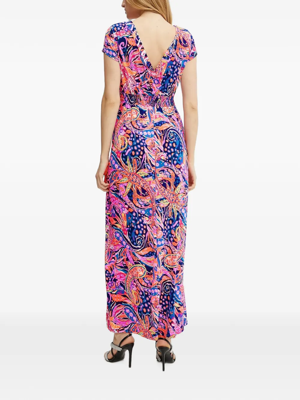 Morgan Gelaagde maxi-jurk met paisley-print Blauw