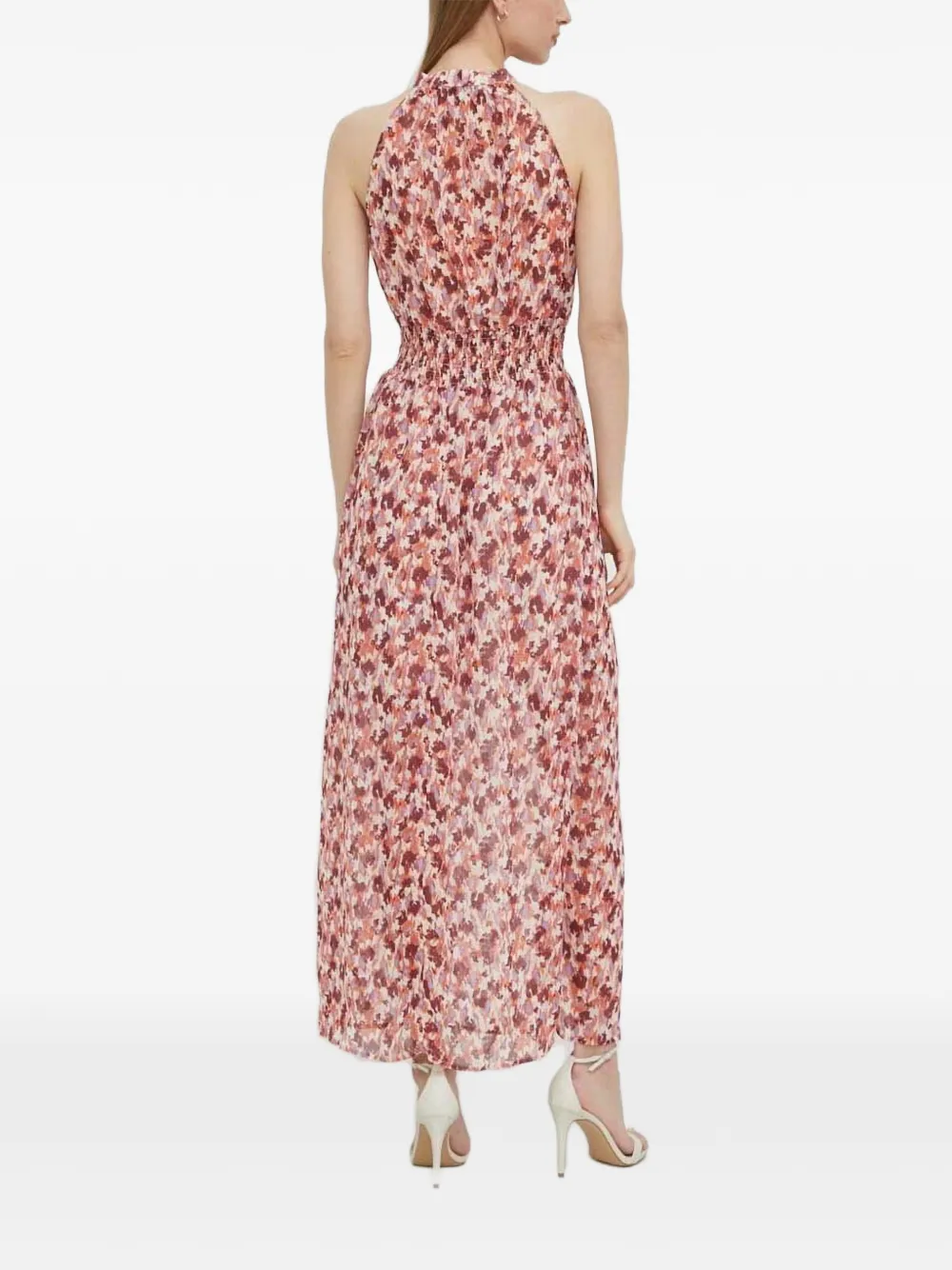 Morgan Maxi-jurk met gesmockte taille met abstracte print Rood