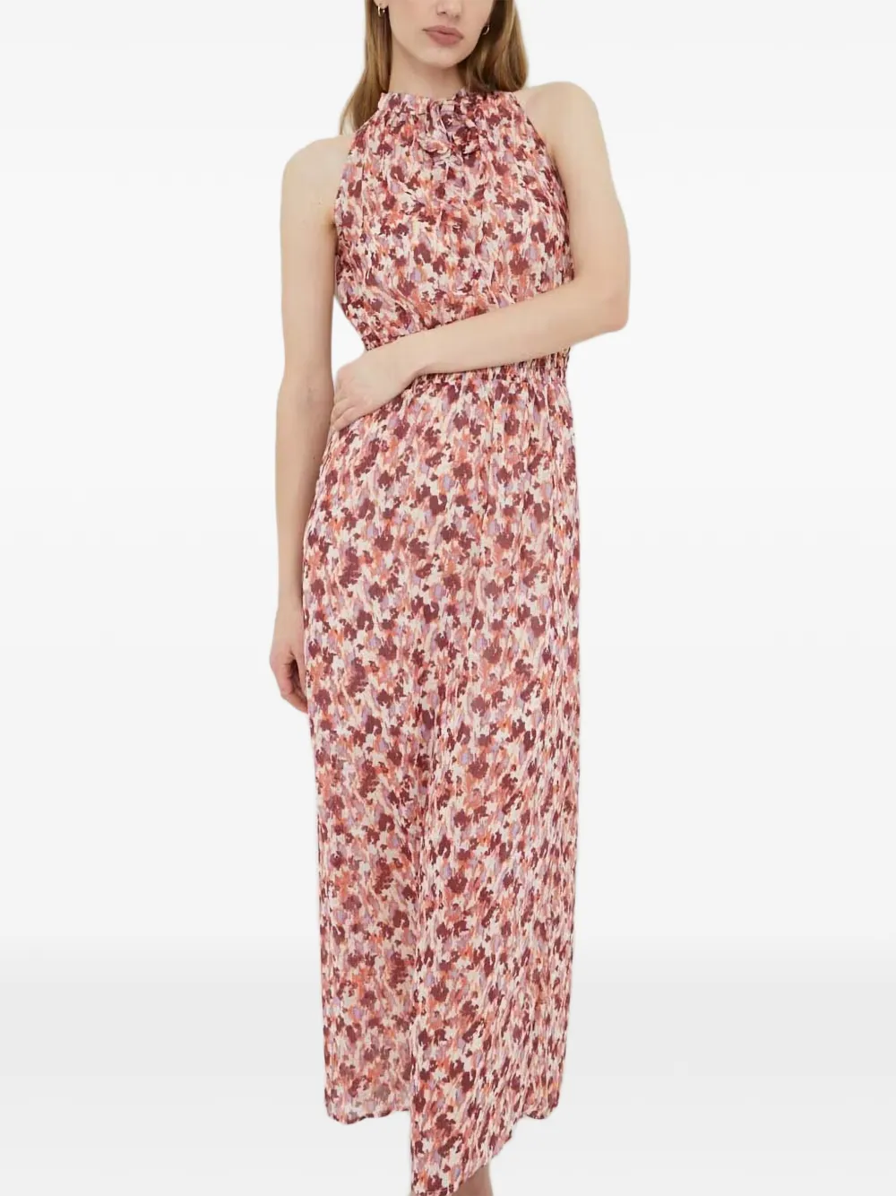Morgan Maxi-jurk met gesmockte taille met abstracte print Rood