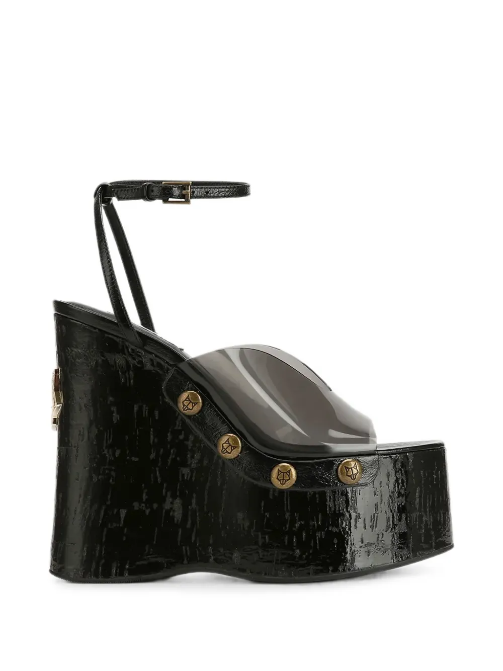NAKED WOLFE Tiger-Lilly wedge pumps Zwart