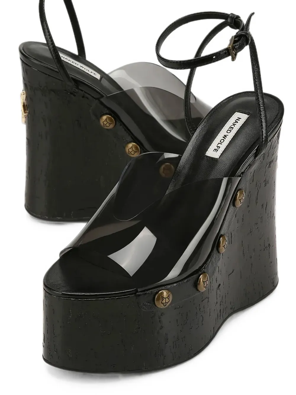 NAKED WOLFE Tiger-Lilly wedge pumps Zwart