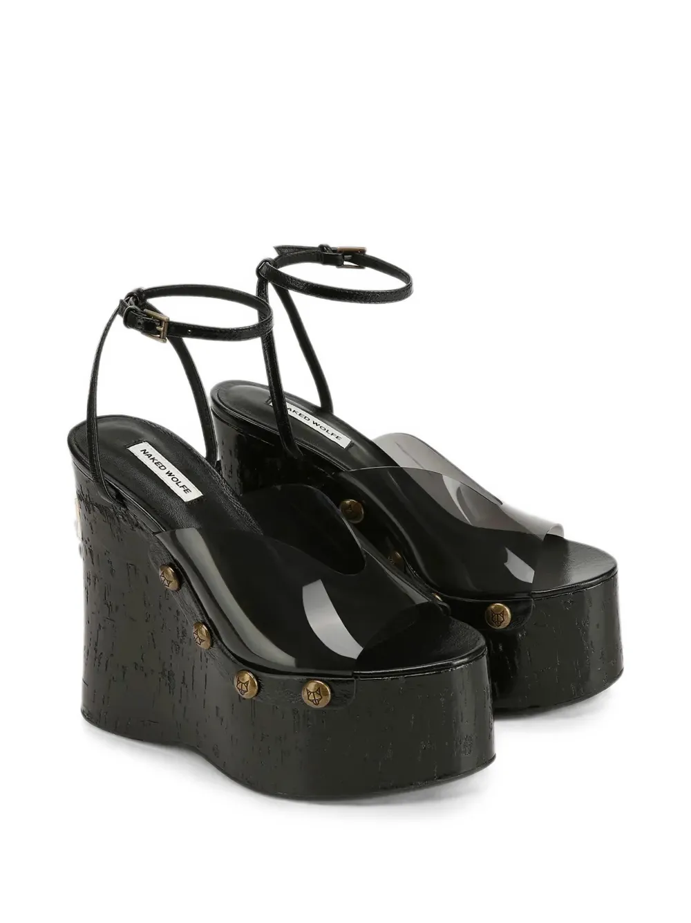 NAKED WOLFE Tiger-Lilly wedge pumps Zwart