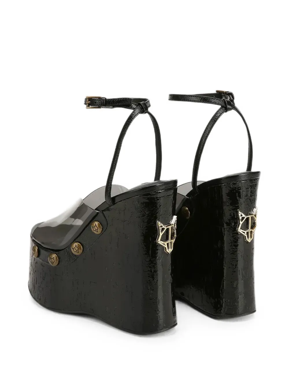 NAKED WOLFE Tiger-Lilly wedge pumps Zwart