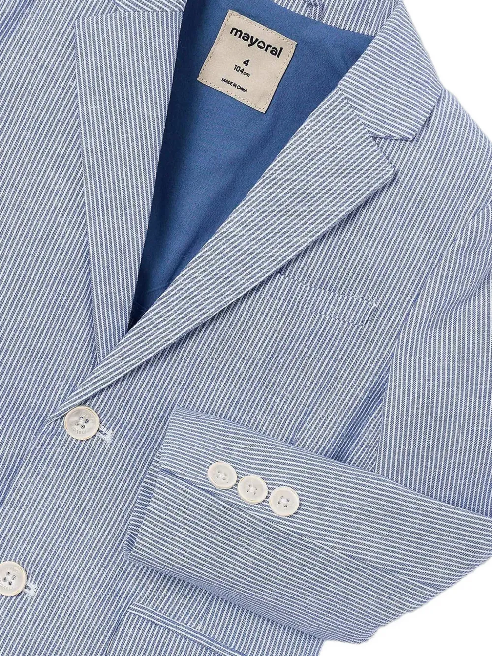 Mayoral striped seersucker blazer Blauw