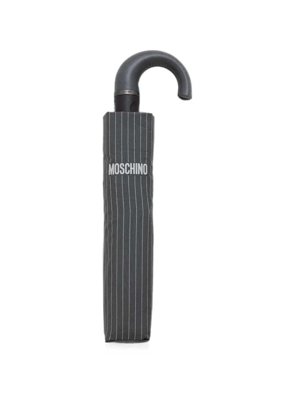 Moschino pinstripe-print logo-print umbrella - Grau