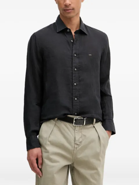 Michael Kors logo-embroidered long-sleeved shirt