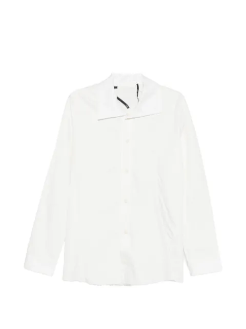 Leon Emanuel Blanck high-collar raw-edge shirt