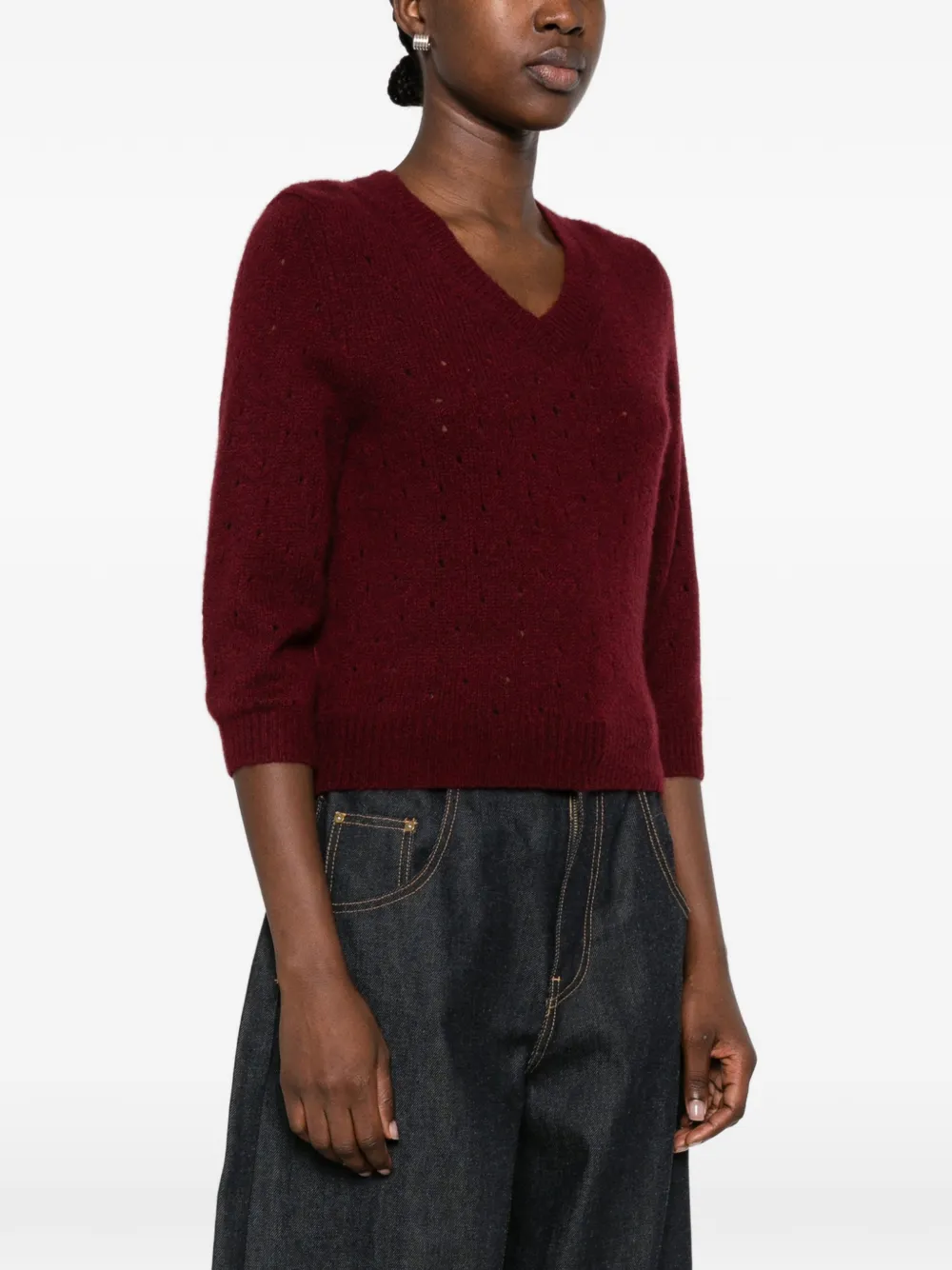 Dorothee Schumacher Luxury Love trui met V-hals Rood