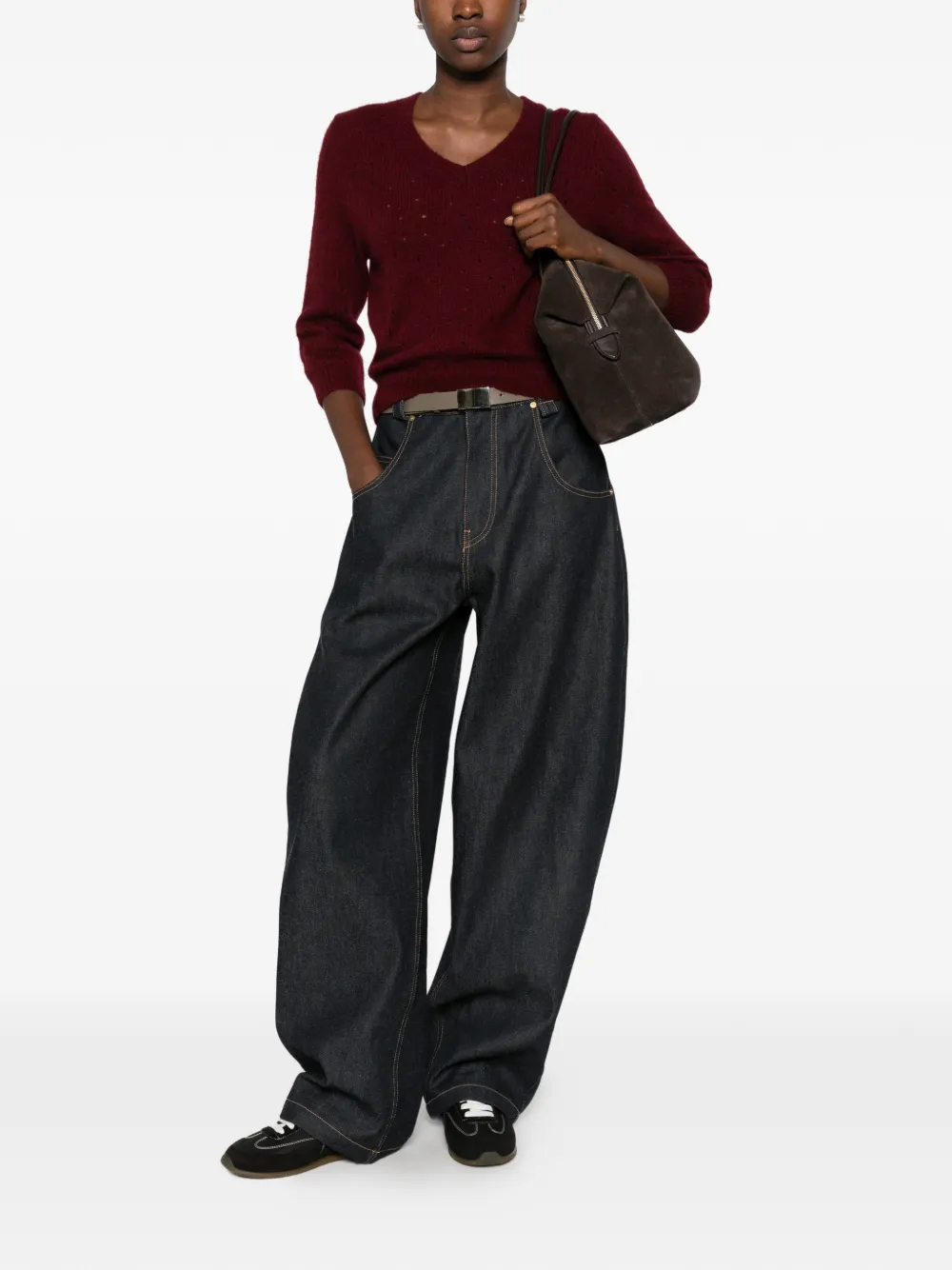 Dorothee Schumacher Luxury Love trui met V-hals Rood