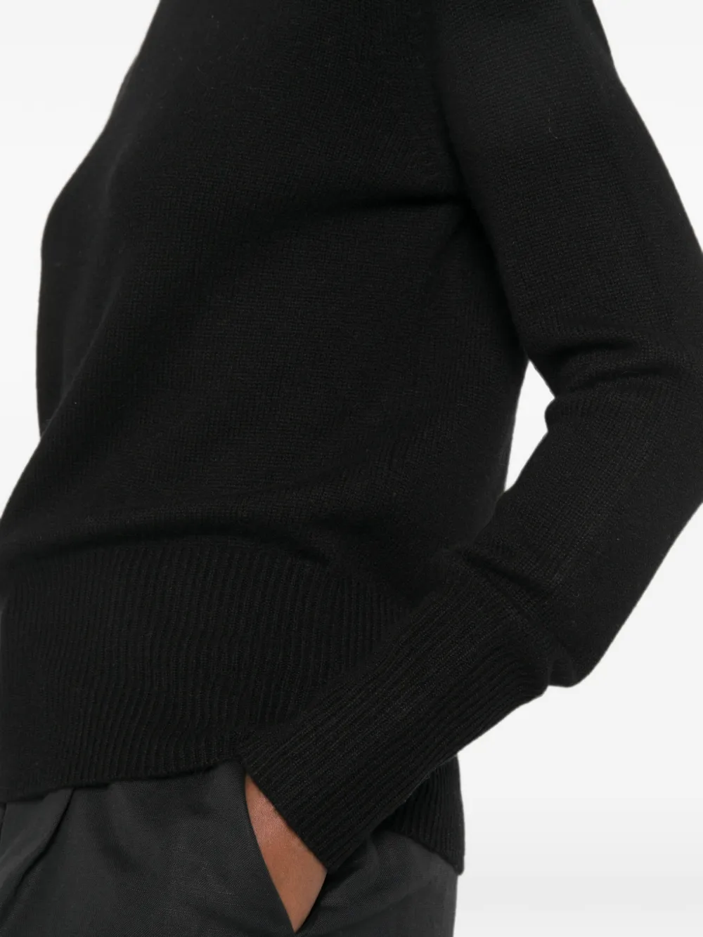 Soft Goat Trui met geribbelde afwerking Zwart
