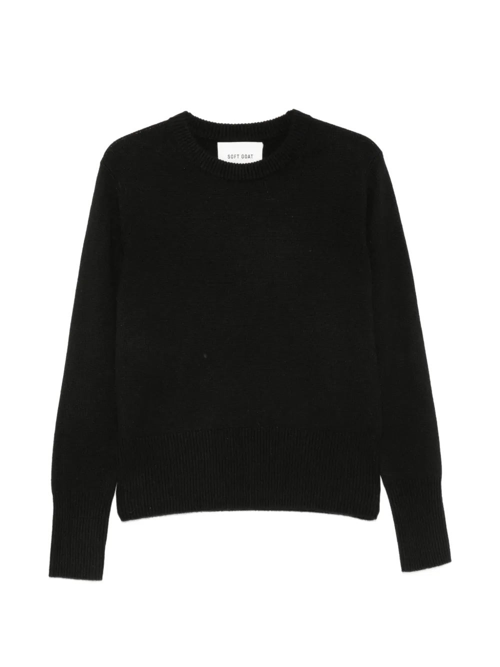 Soft Goat Pullover mit gerippten Details - Schwarz
