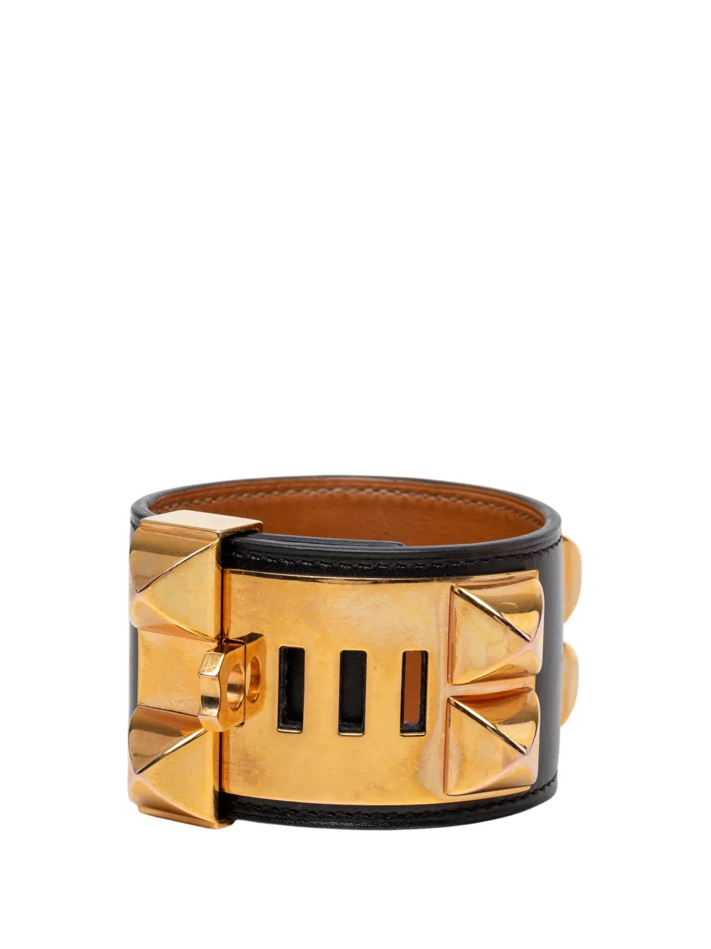 Hermès Pre-Owned 2016 Swift and Gold Plated Collier de Chien Bracelet S costume bracelet - Nero
