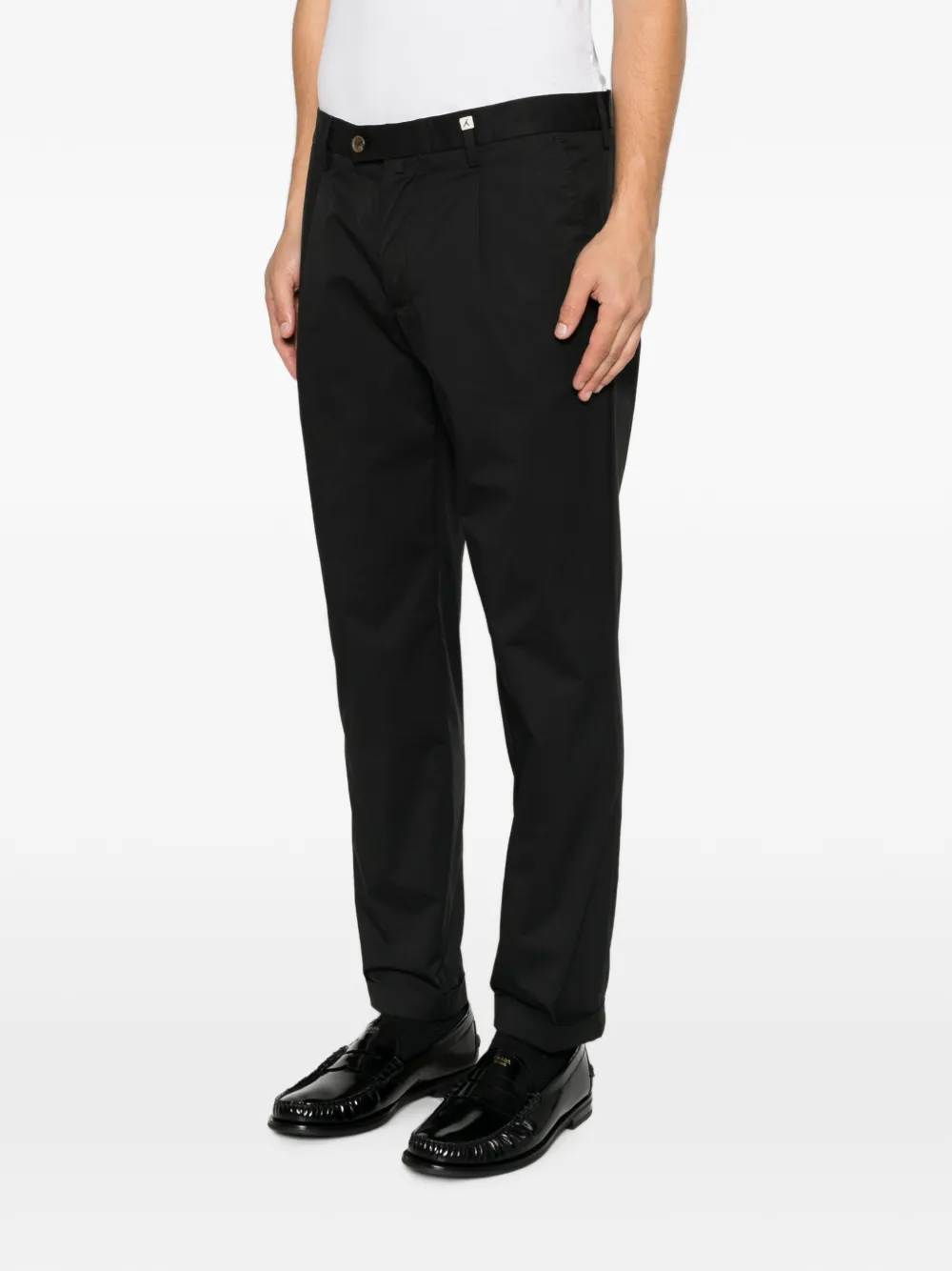 Myths Broek met geplooid detail Zwart