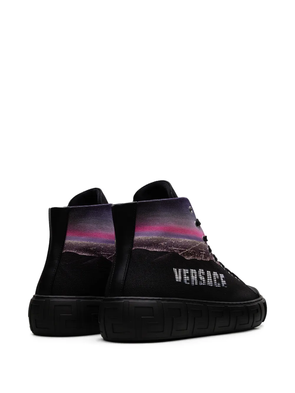 Versace Hills Greca high-top sneakers Zwart