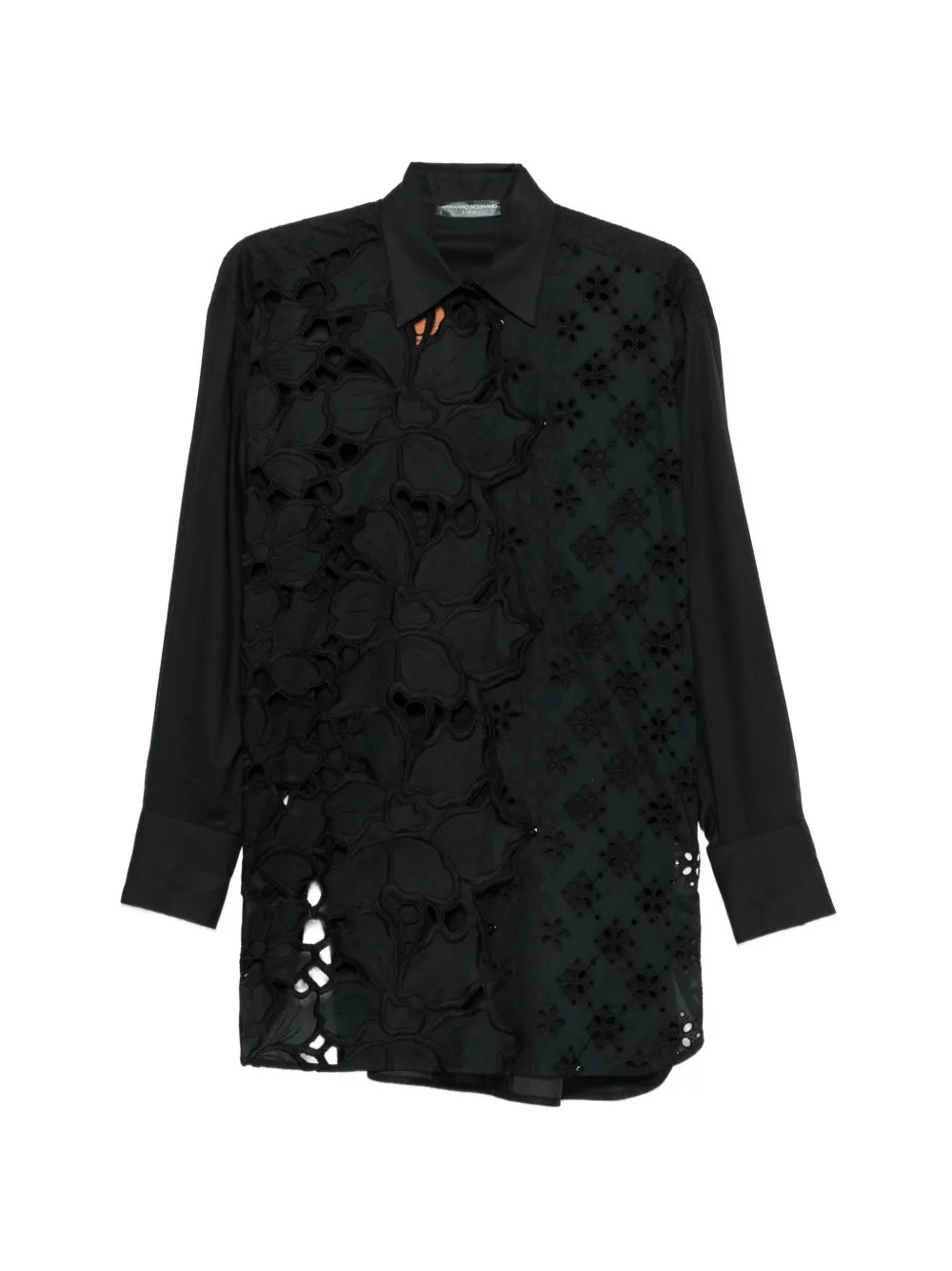 Ermanno Scervino Camicia con applicazione a fiori - Nero