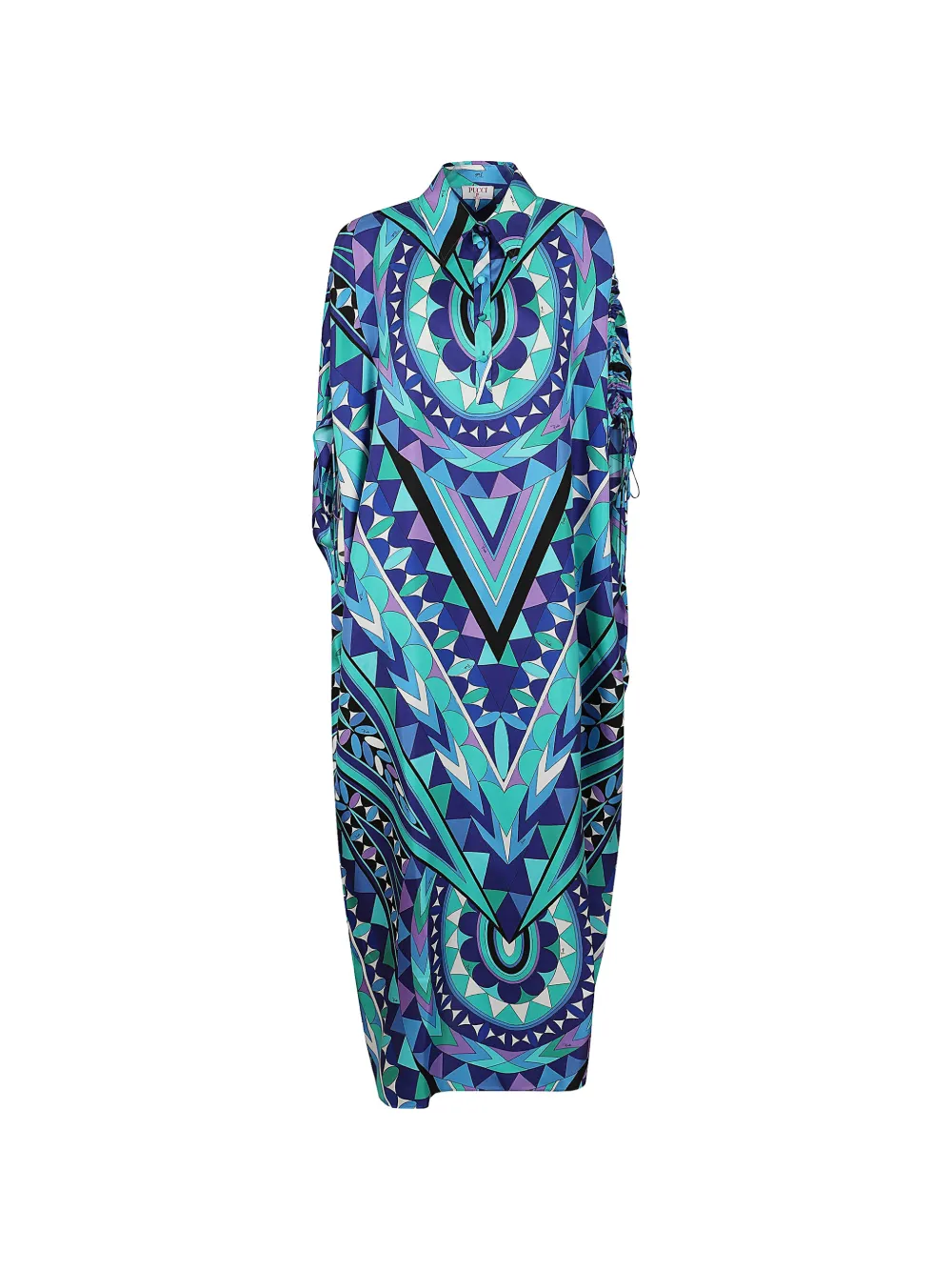 PUCCI geometric-print silk maxi dress - Blau