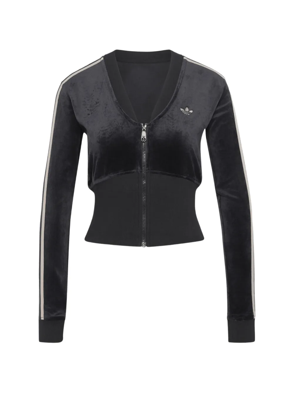 adidas velvet side-stripe track jacket - Nero