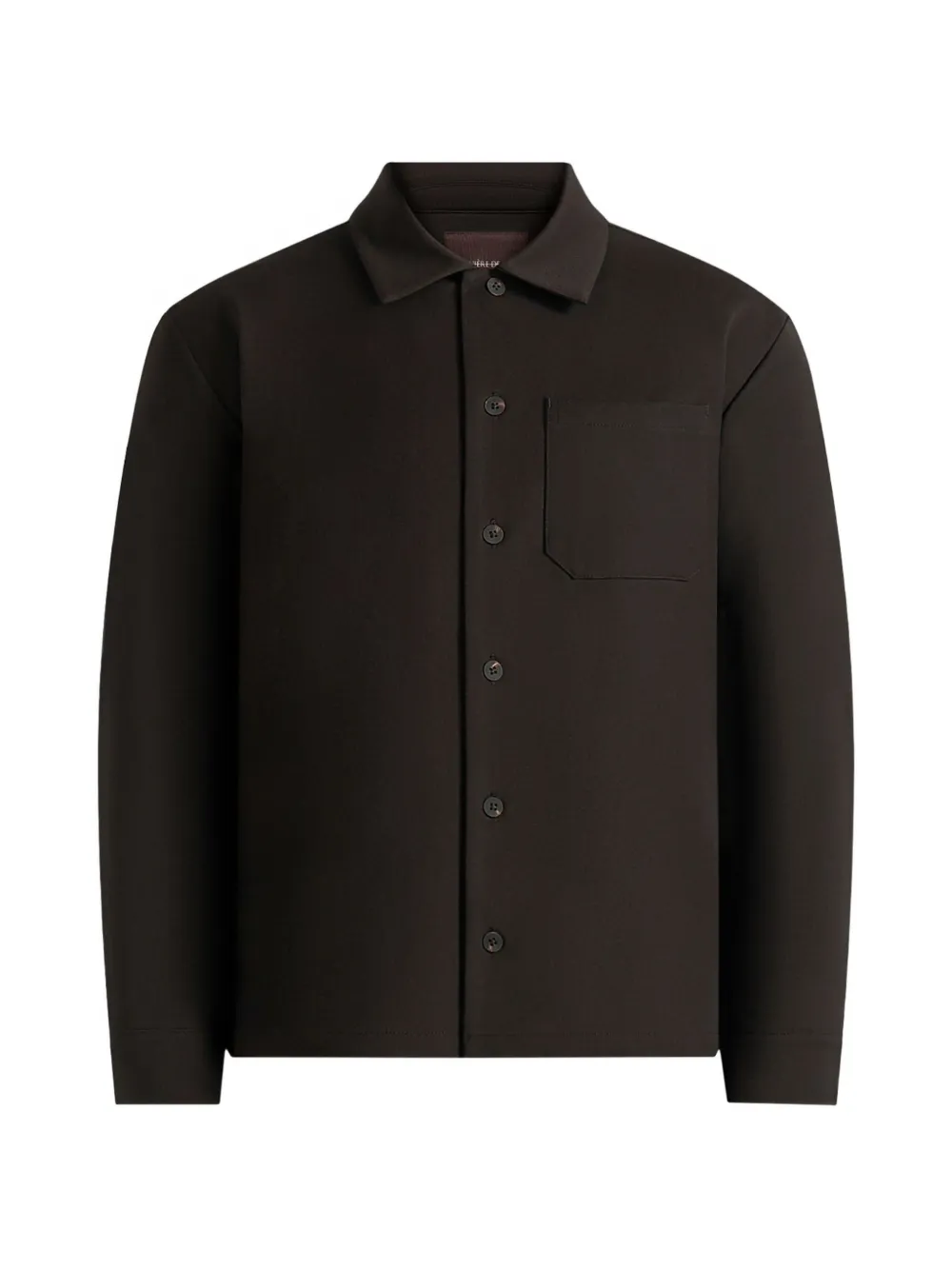 Manière De Voir Valentin dark brown classic tailored long sleeve shirt