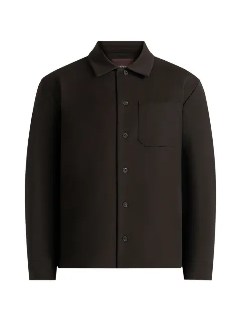 Manière De Voir Valentin dark brown classic tailored long sleeve shirt
