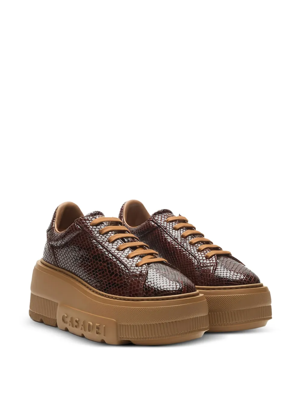 Casadei snake-effect platform sneakers Bruin