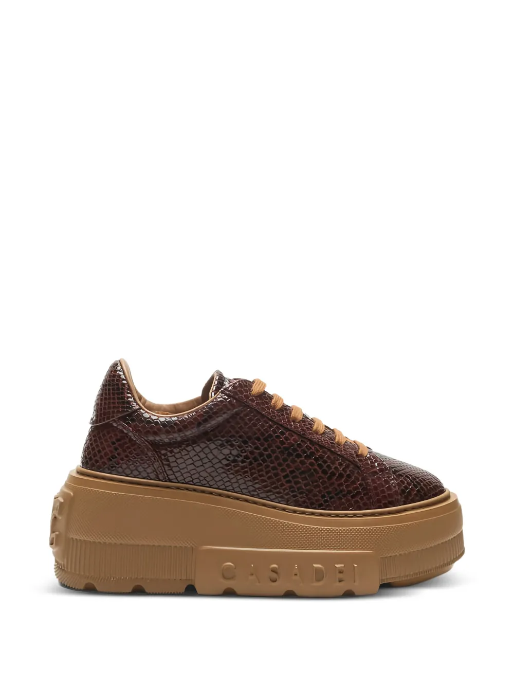 Casadei snake-effect platform sneakers Bruin