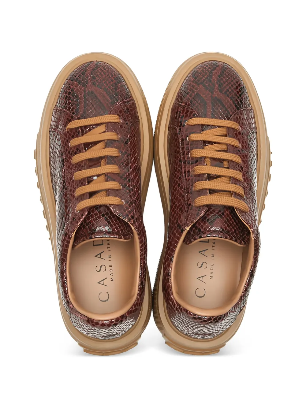 Casadei snake-effect platform sneakers Bruin