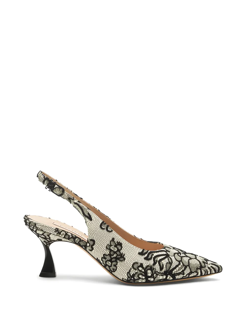 Casadei Pandora slingback pumps met bloemenkant Wit