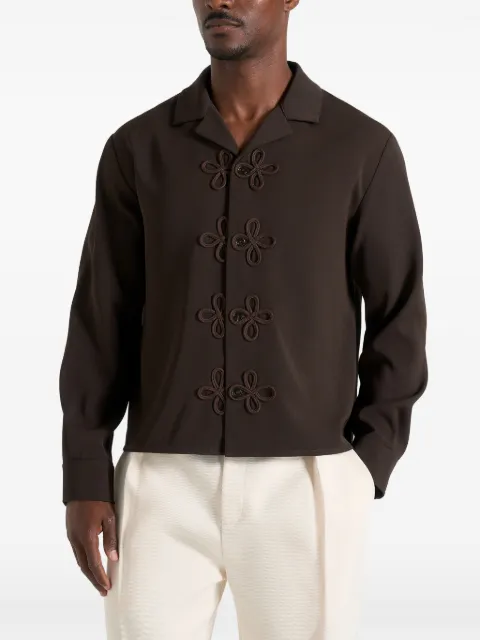 Manière De Voir Valen applique-detail long-sleeve shirt brown