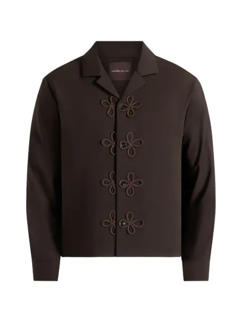 Manière De Voir Valen applique-detail long-sleeve shirt brown