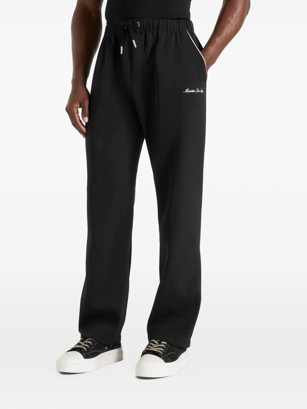 Manière De Voir signature piped track pants black - Nero