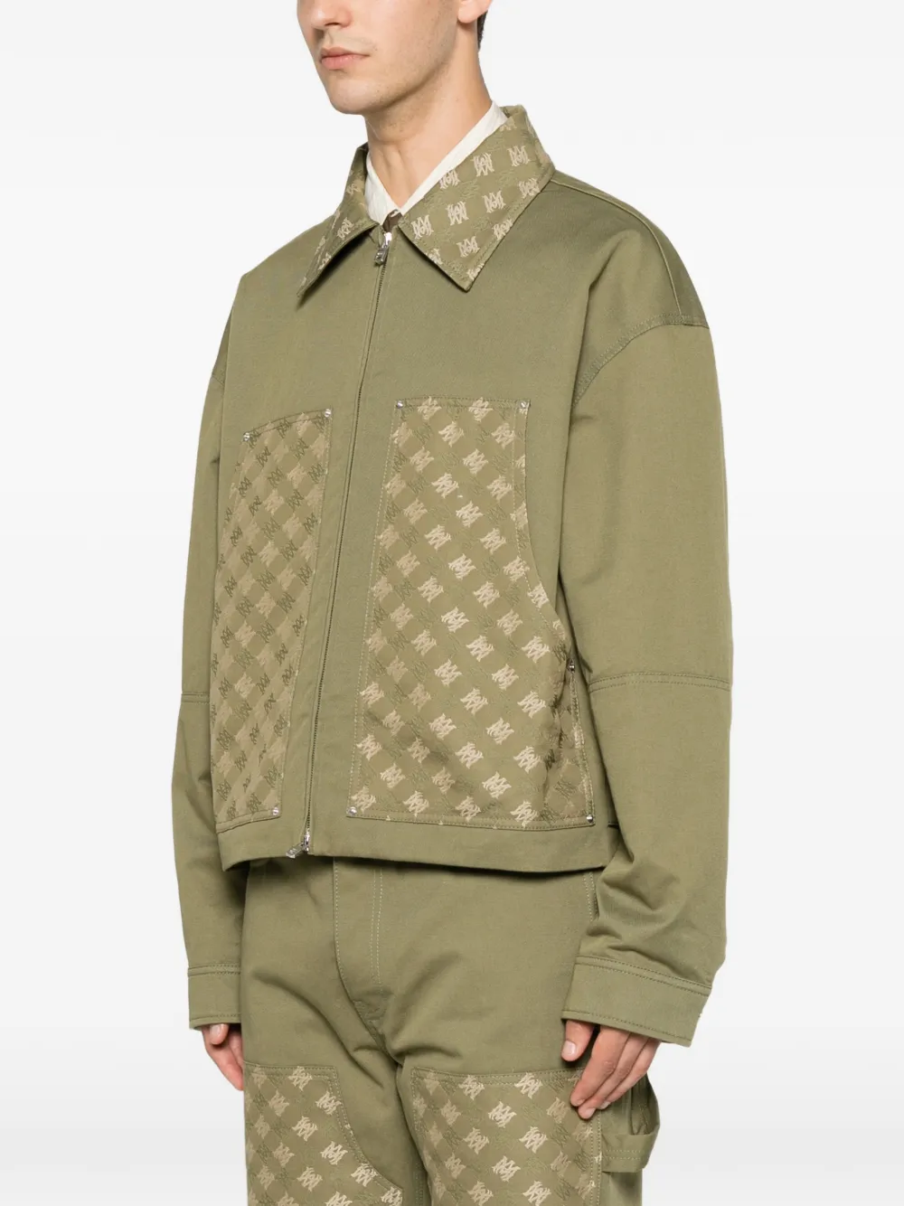 AMIRI Jack met monogram-patroon en vlakken Groen